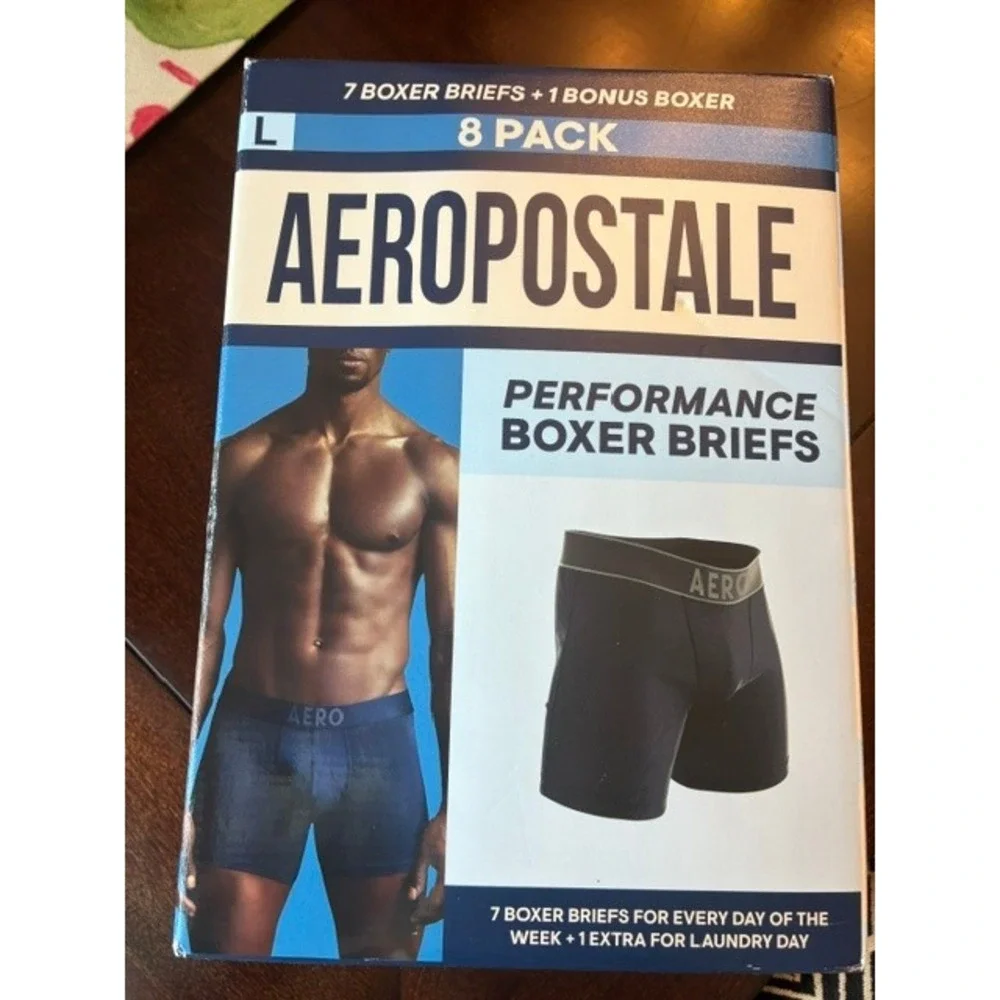 Aeropostale Boxer Briefs Men Large Multicolor New 8‎ Pack Performance Stretch